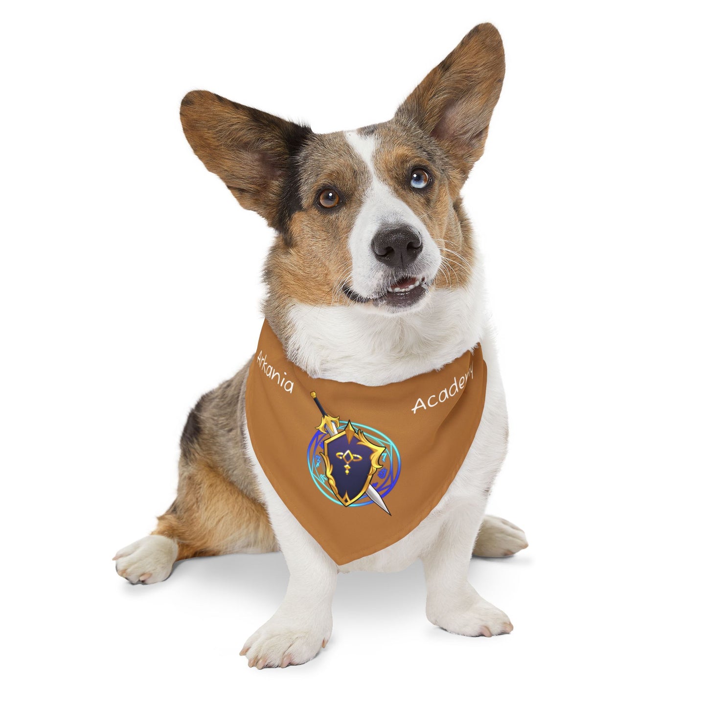 Arkania Academy Pet Bandana Collar (Brown)